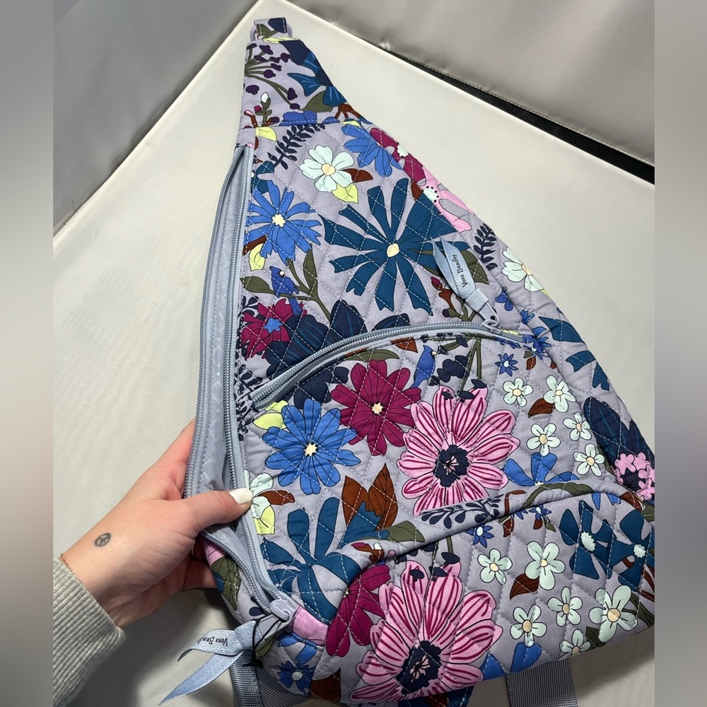 NWOT Vera Bradley Essential Sling Backpack Bengal Lily Purple Floral